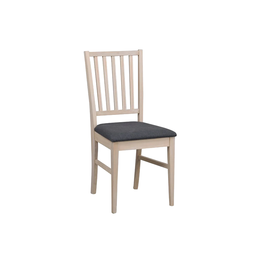 Rowico Filippa spisebordsstol i hvidpigmenteret eg med gråt stof