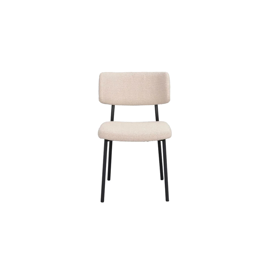 Rowico Herbster spisebordsstol i beige stof med sorte metalben