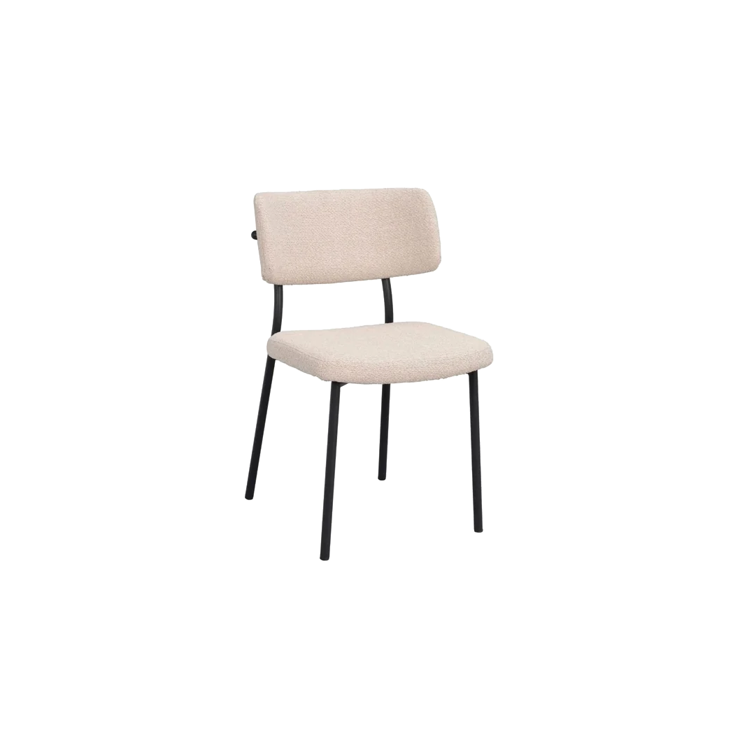 Rowico Herbster spisebordsstol i beige stof med sorte metalben