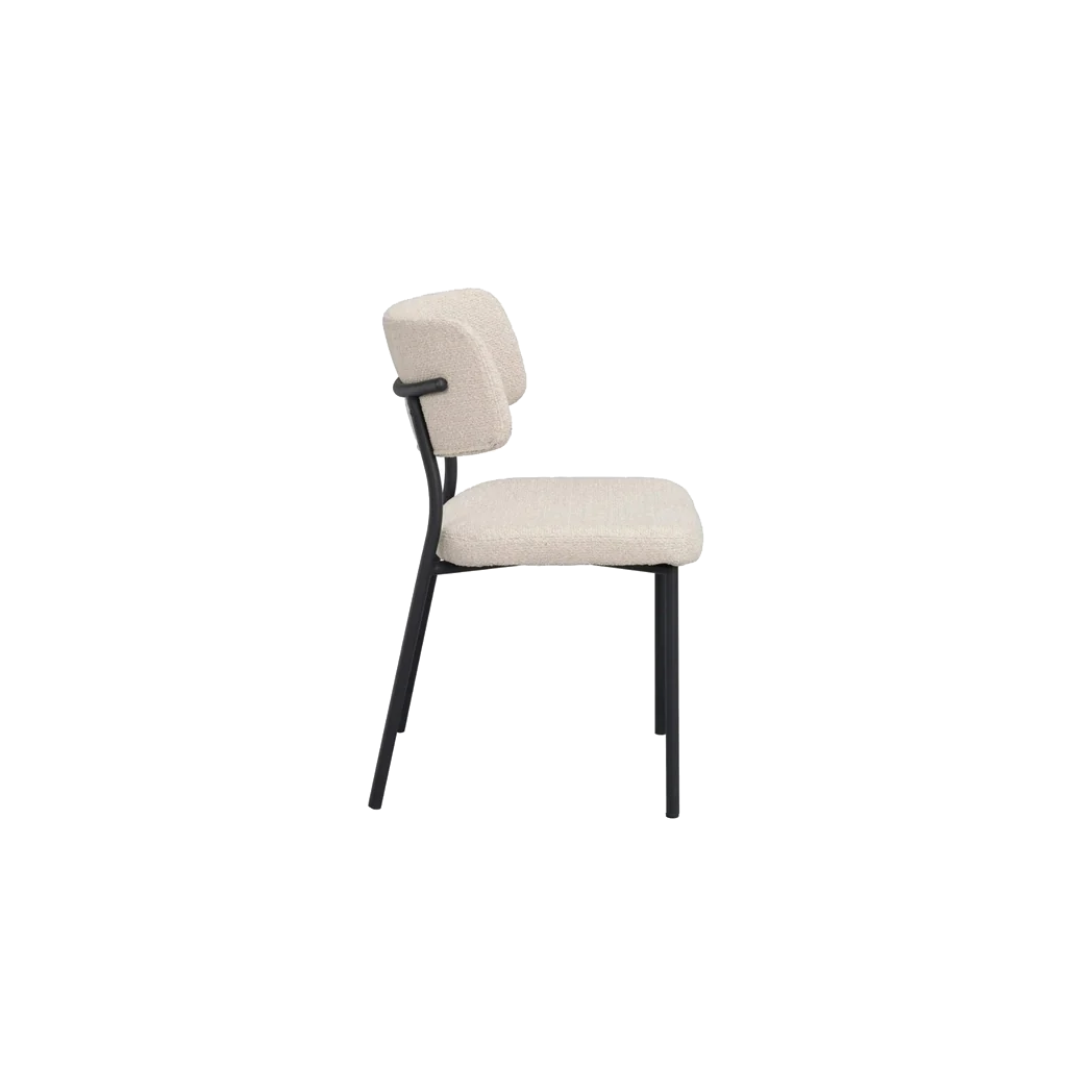 Rowico Herbster spisebordsstol i beige stof med sorte metalben