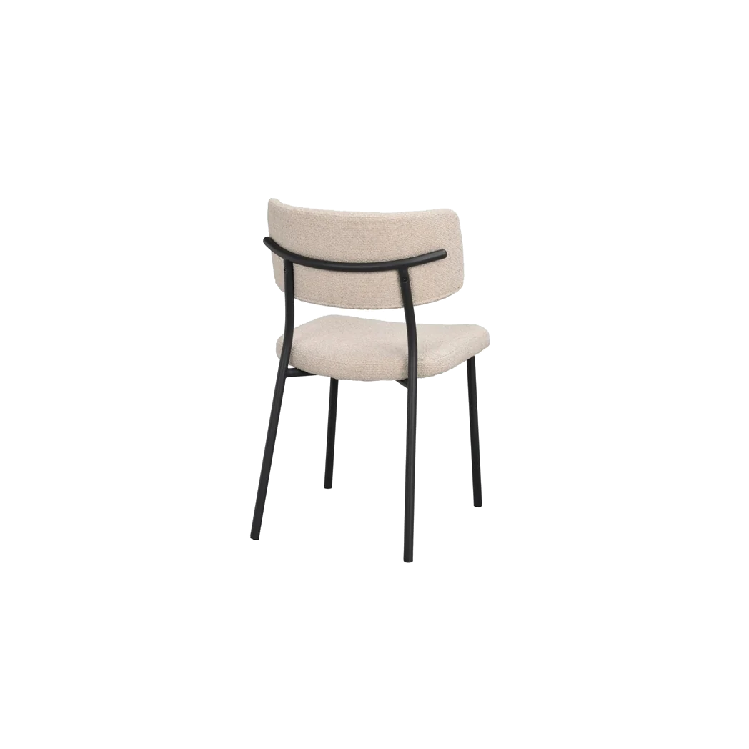 Rowico Herbster spisebordsstol i beige stof med sorte metalben