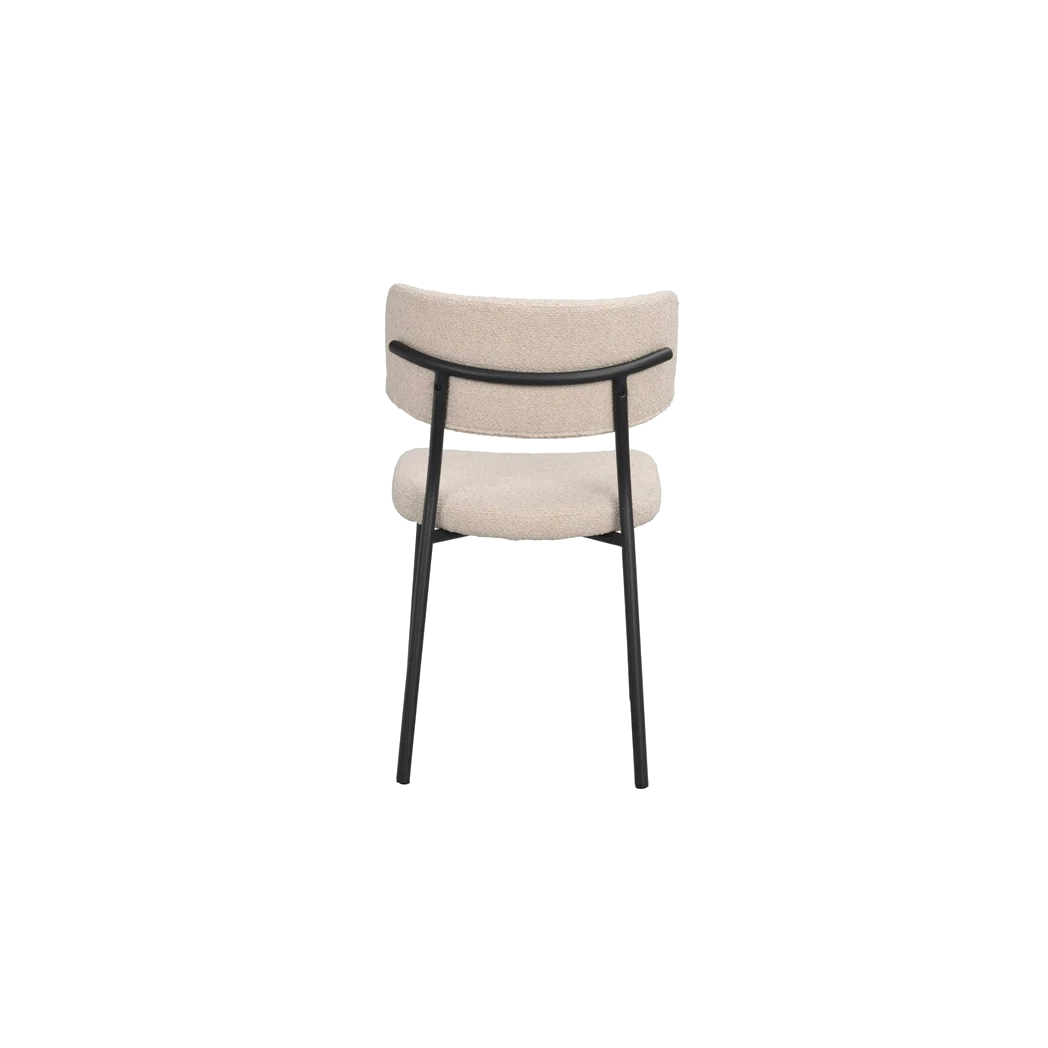 Rowico Herbster spisebordsstol i beige stof med sorte metalben
