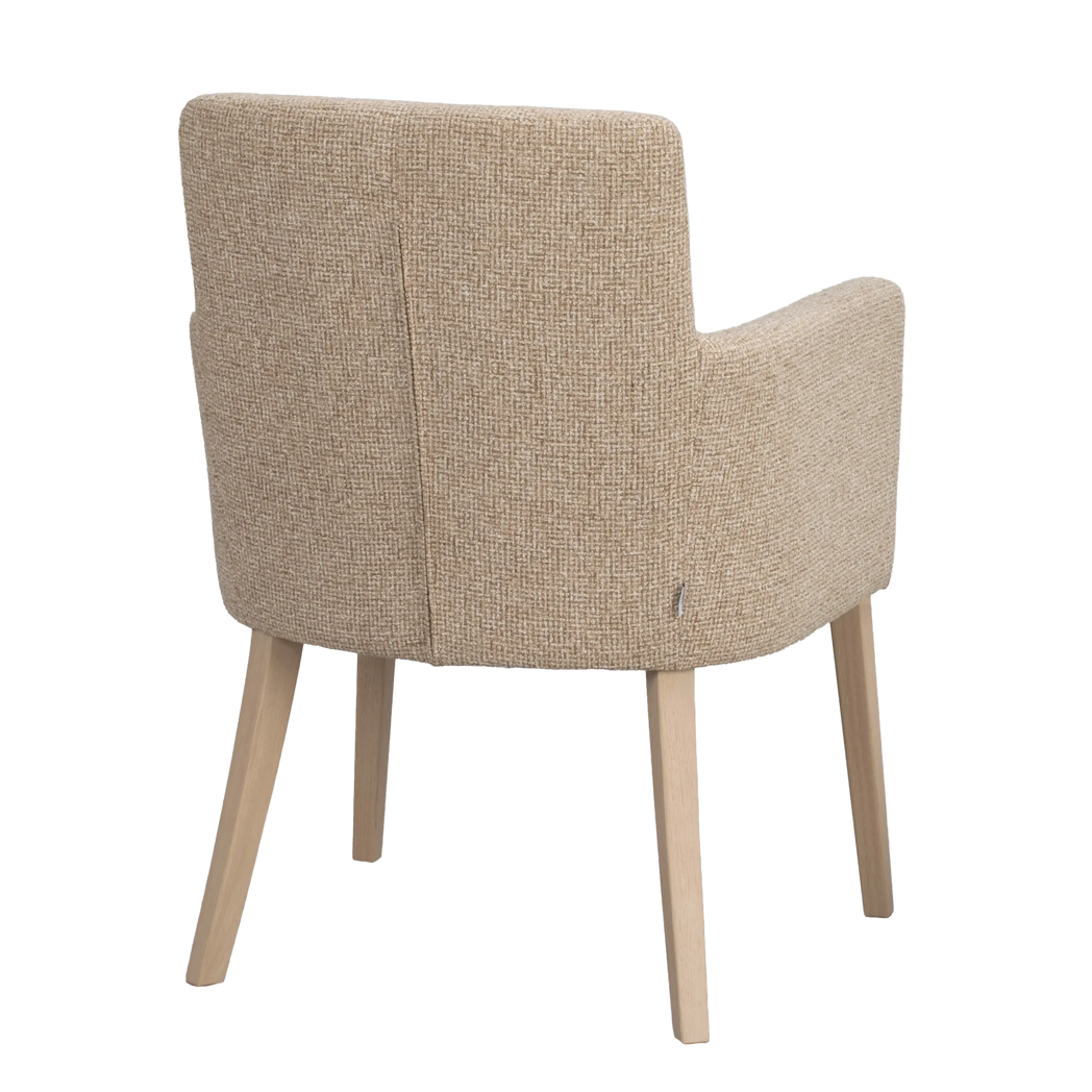 Rowico Hudson spisebordsstol i mellembeige og hvidpigmenteret eg, set bagfra