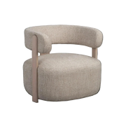 Rowico Jenison loungestol i lys beige stof og hvidpigmenteret eg