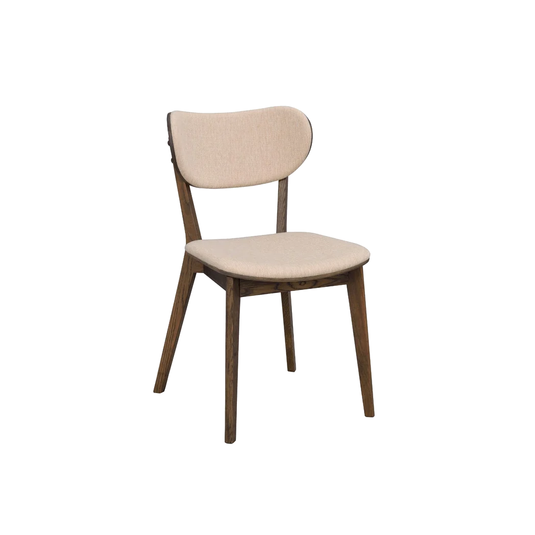 Rowico Kato spisebordsstol i brunlakeret eg med beige stof