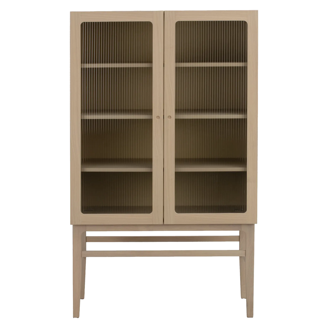 Rowico Meadowbrook vitrineskab H160 cm i hvidpigmenteret eg