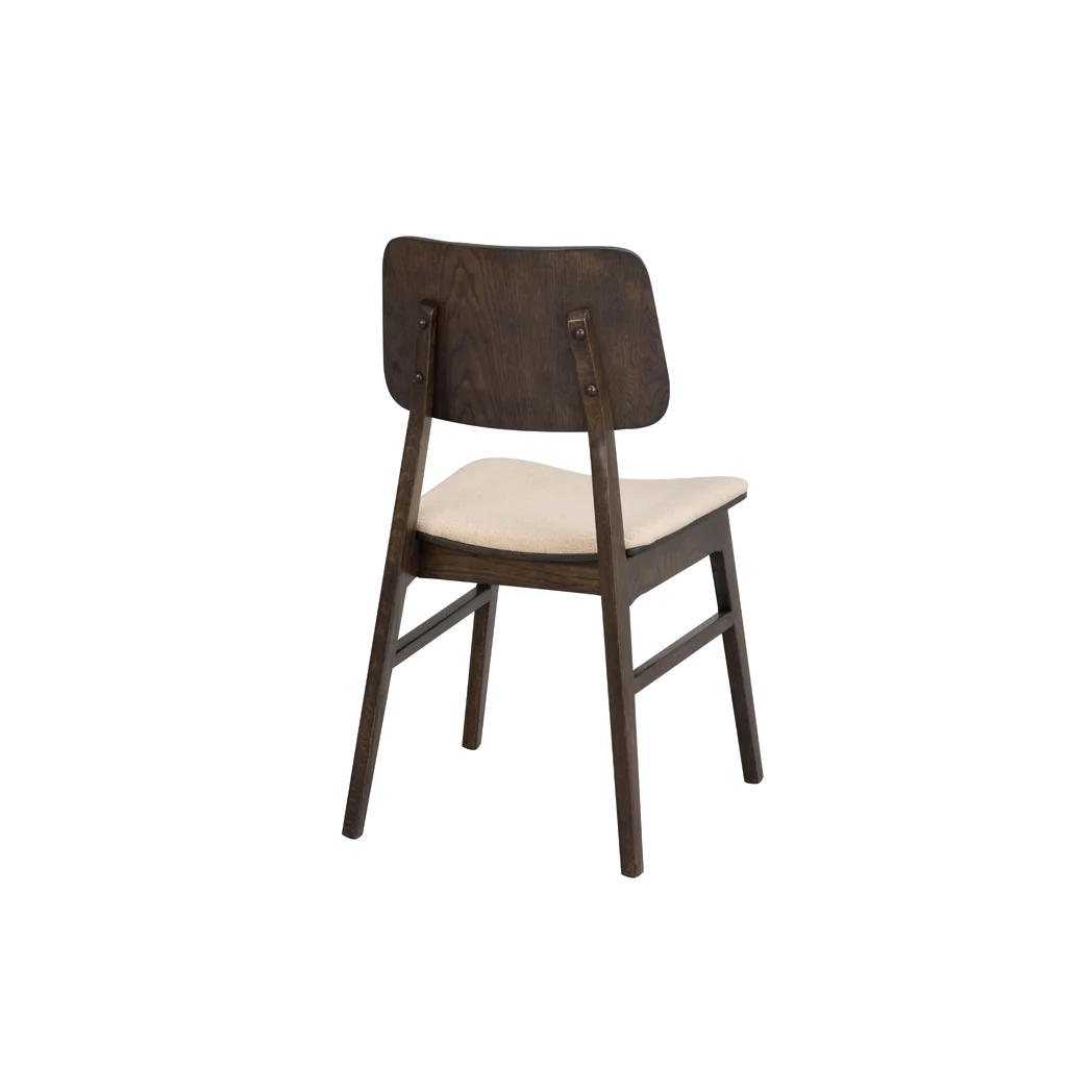 Rowico Nagano spisebordsstol i brunlakeret eg med beige stof