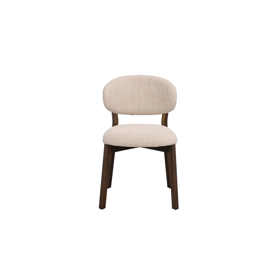 Rowico Patterson spisebordsstol i brunlakeret eg med beige stof