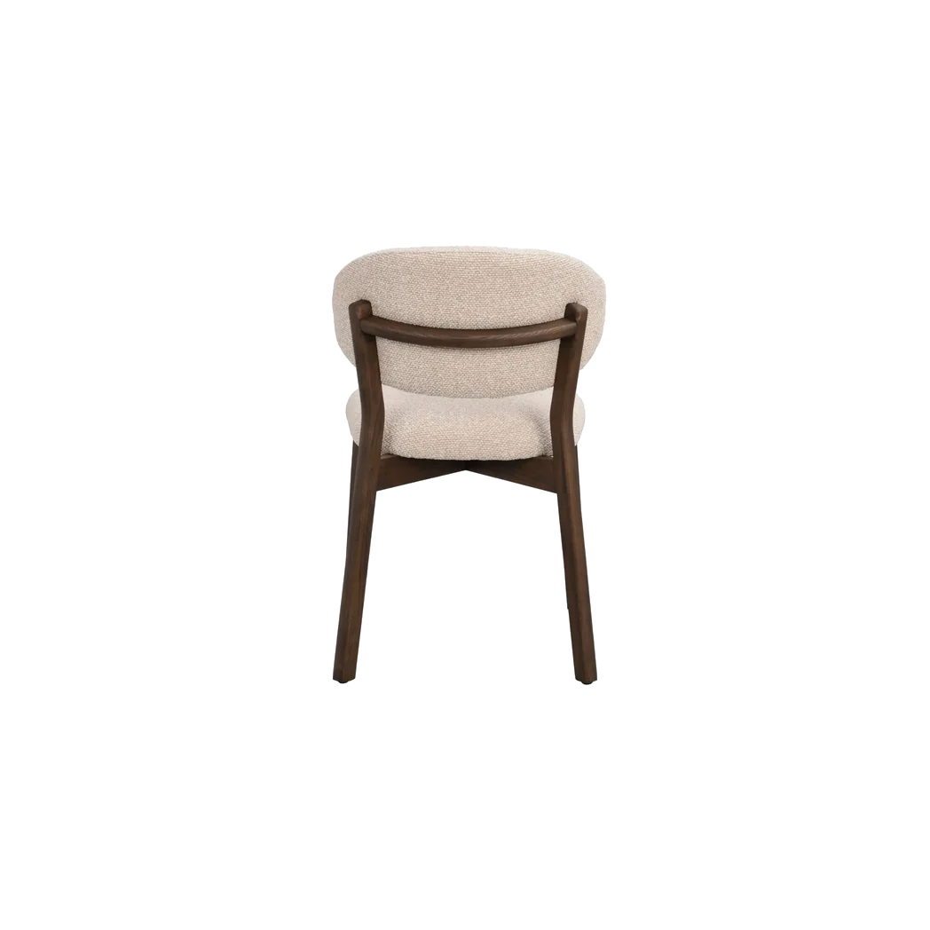 Rowico Patterson spisebordsstol i brunlakeret eg med beige stof