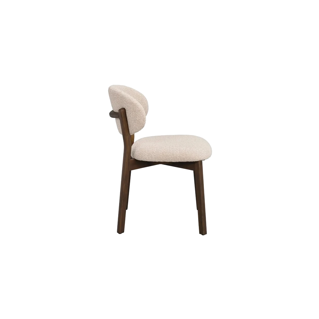 Rowico Patterson spisebordsstol i brunlakeret eg med beige stof
