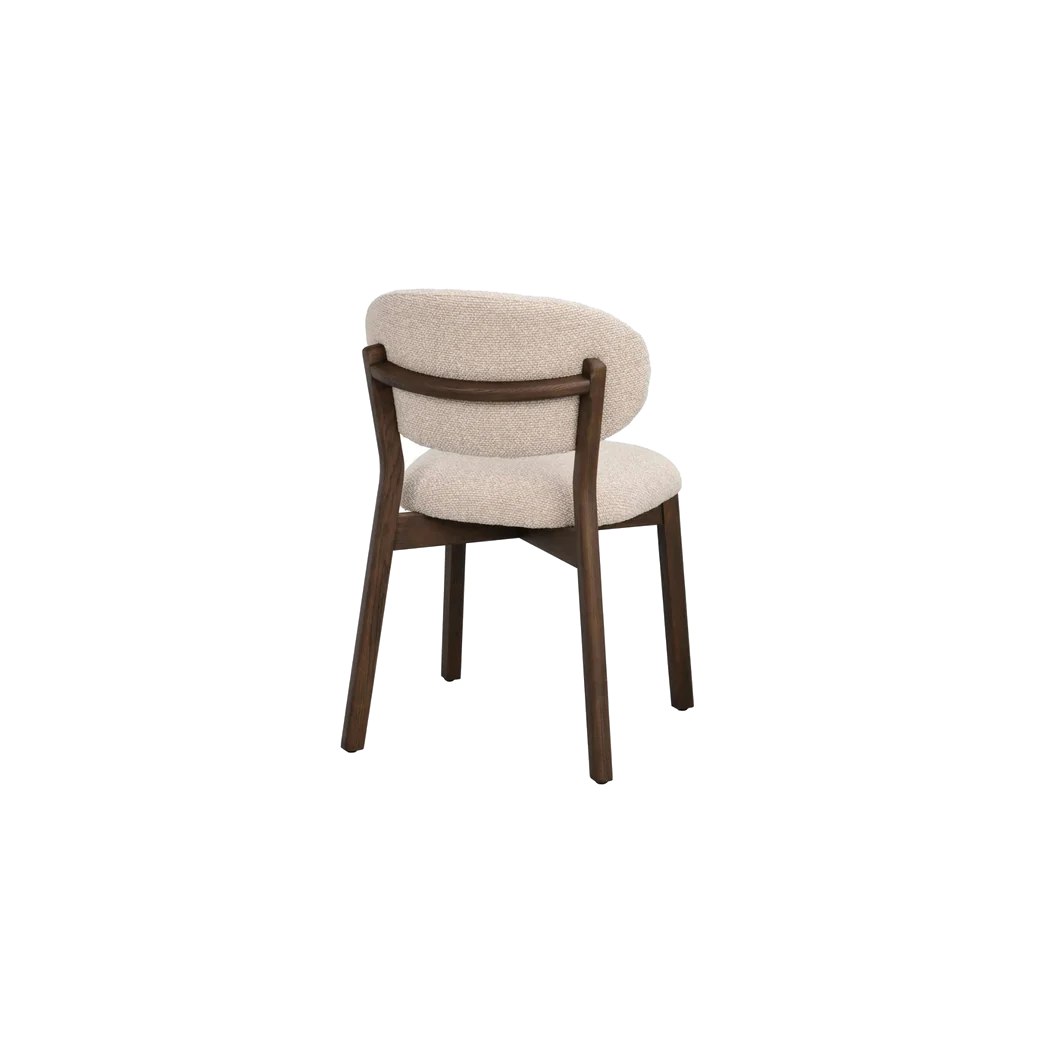 Rowico Patterson spisebordsstol i brunlakeret eg med beige stof