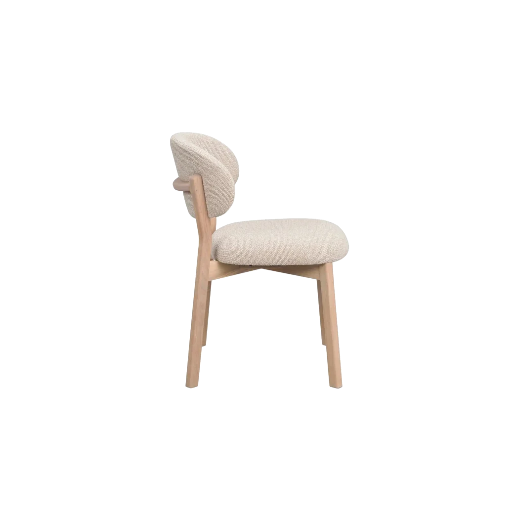 Rowico Patterson spisebordsstol i hvidpigmenteret eg med beige stof