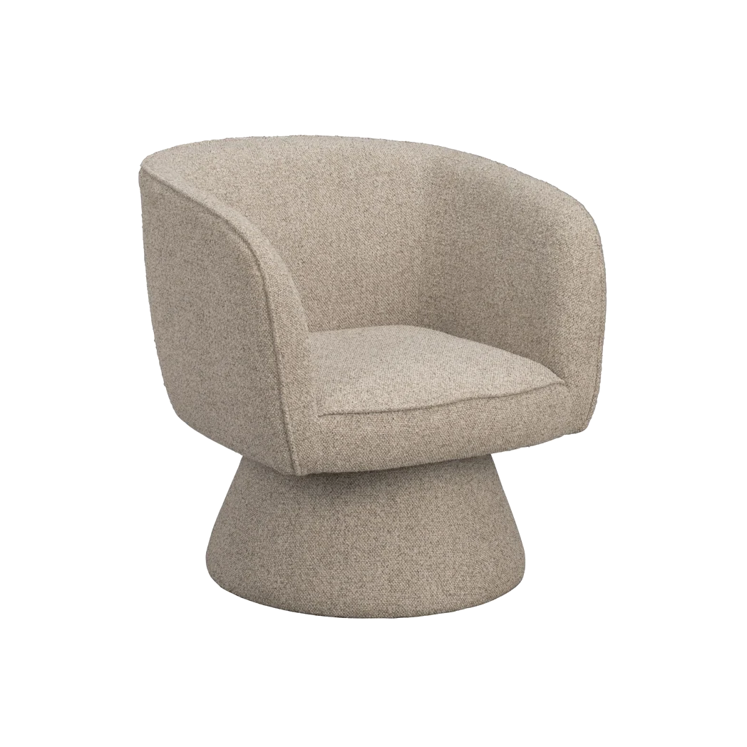 Rowico Shoreham loungestol i beige stof med drejefunktion