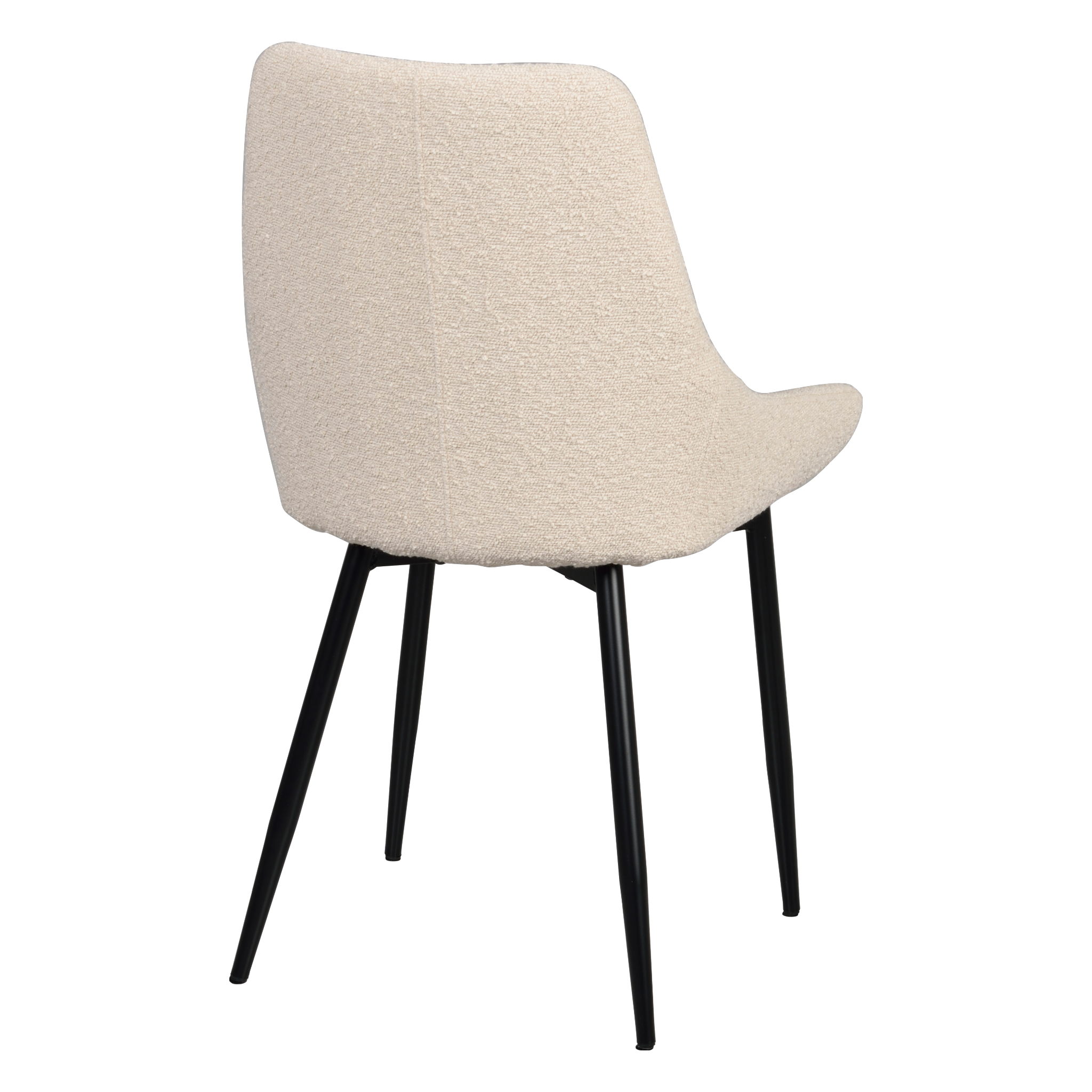 Rowico Sierra spisebordsstol i beige bouclé med sorte metalben