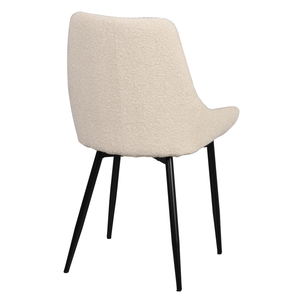 Rowico Sierra spisebordsstol i beige bouclé med sorte metalben