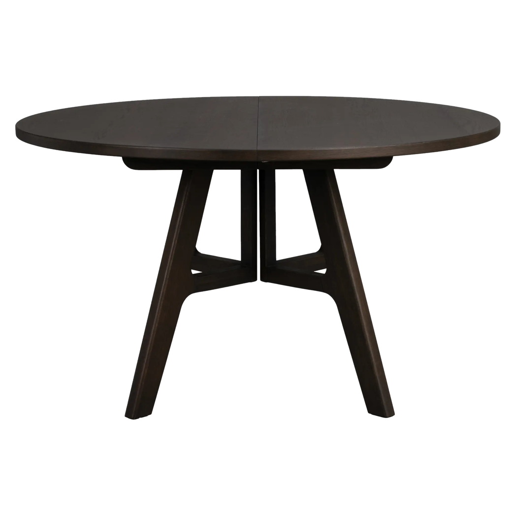 Rowico Stockbridge rundt spisebord i brunolieret eg, set forfra