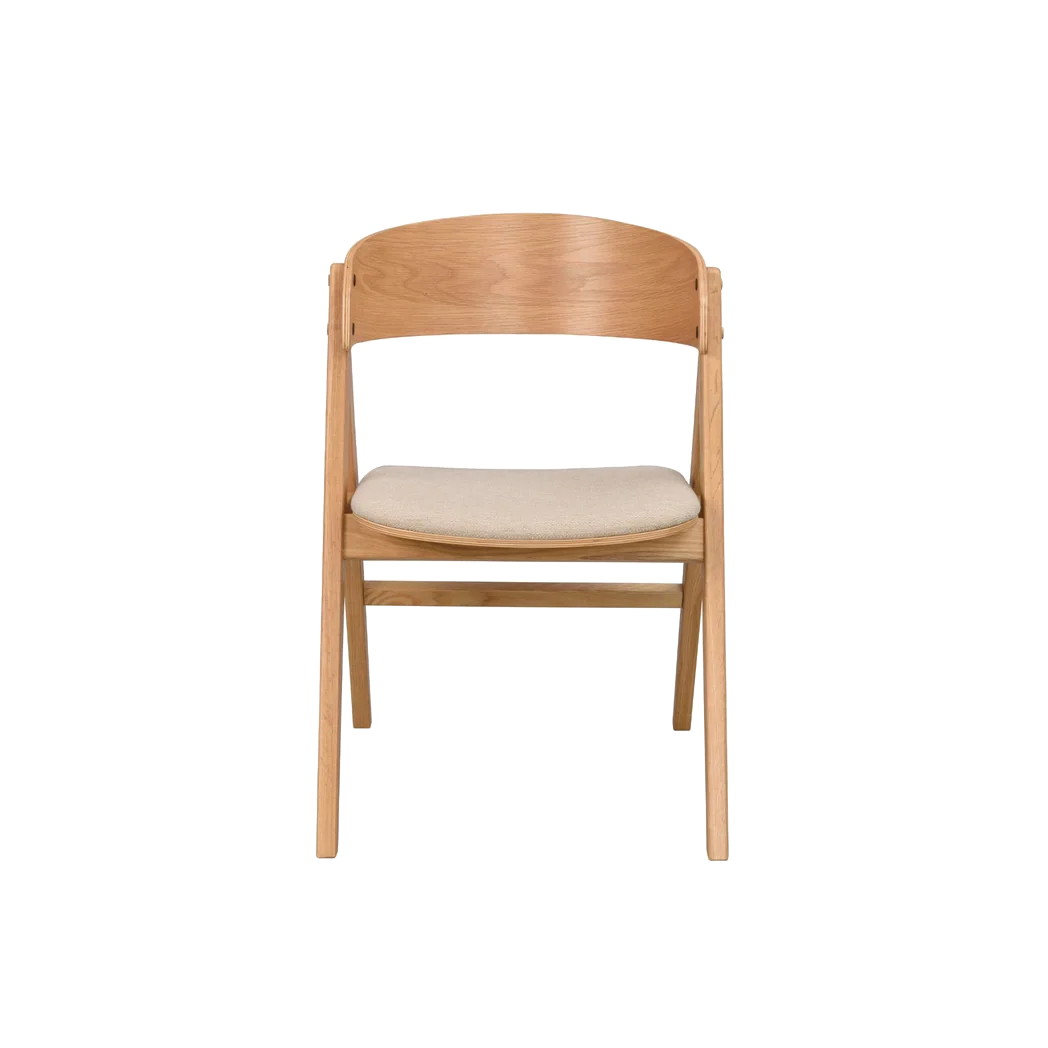 Rowico Waterton spisebordsstol i lakeret eg med beige stof