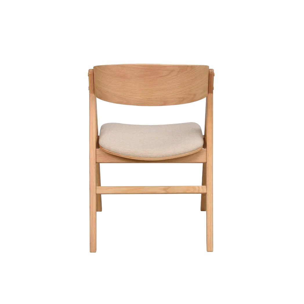 Rowico Waterton spisebordsstol i lakeret eg med beige stof