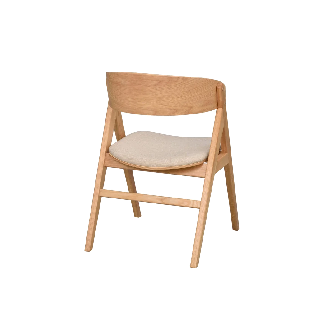 Rowico Waterton spisebordsstol i lakeret eg med beige stof