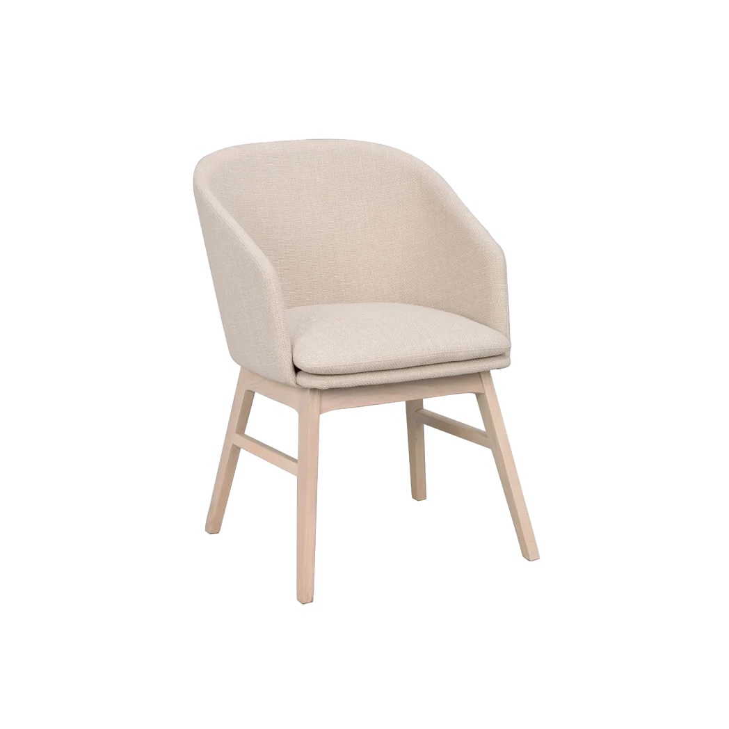 Rowico Windham spisebordsstol med armlæn i beige stof