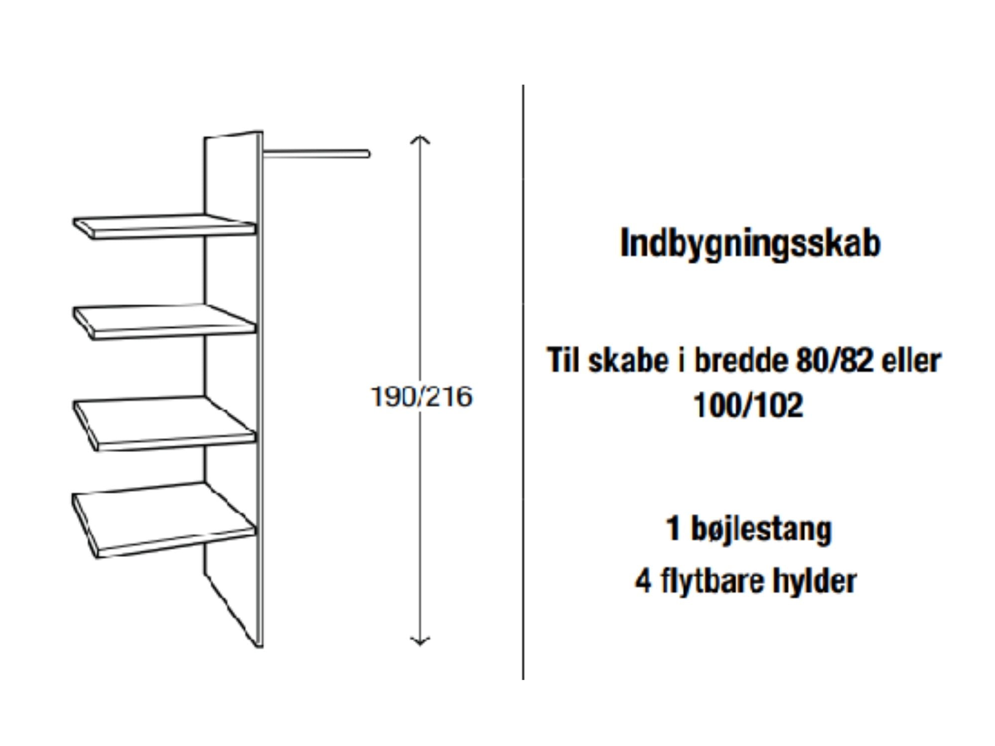 Indbygningsdel til Kaagaard garderobeskab