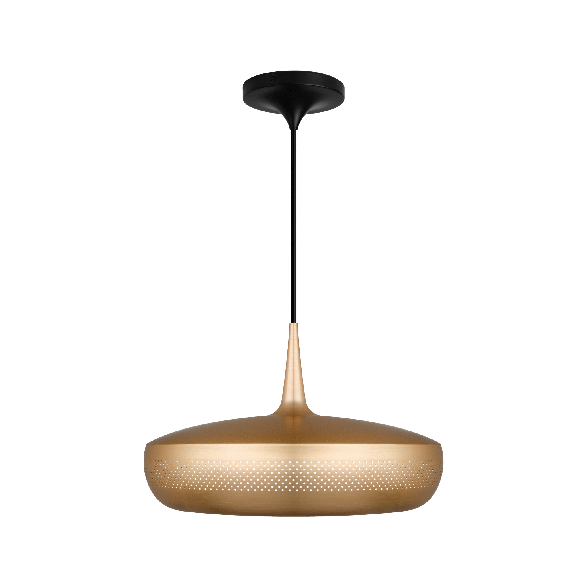 UMAGE Clava Dine pendel i børstet messing med Cord Set Pro i sort