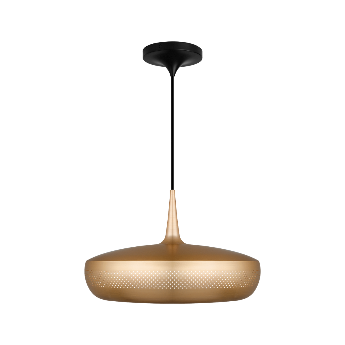 UMAGE Clava Dine pendel i børstet messing med Cord Set Pro i sort