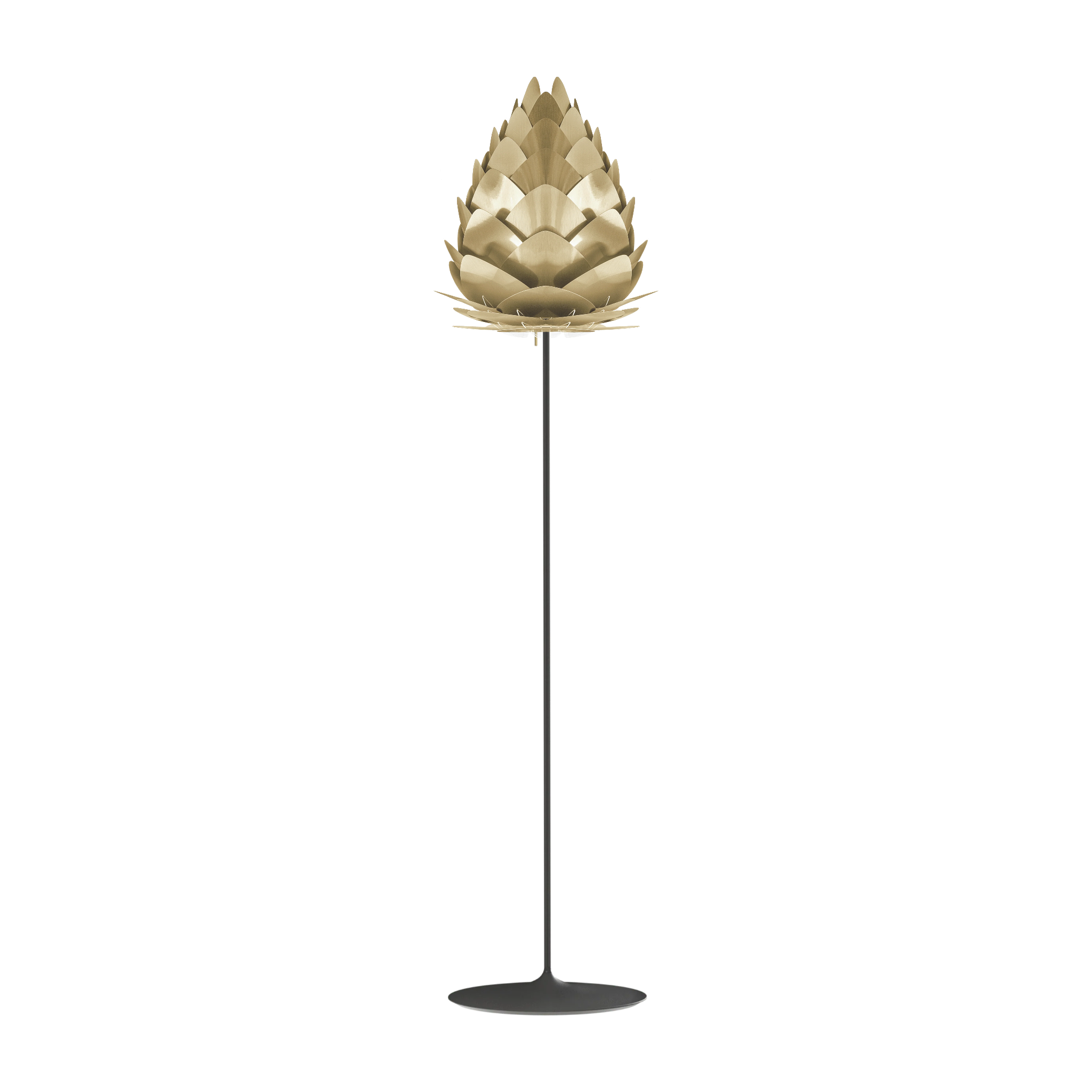 UMAGE Conia gulvlampe i Brushed Brass, Ø36 cm på Santé i sort