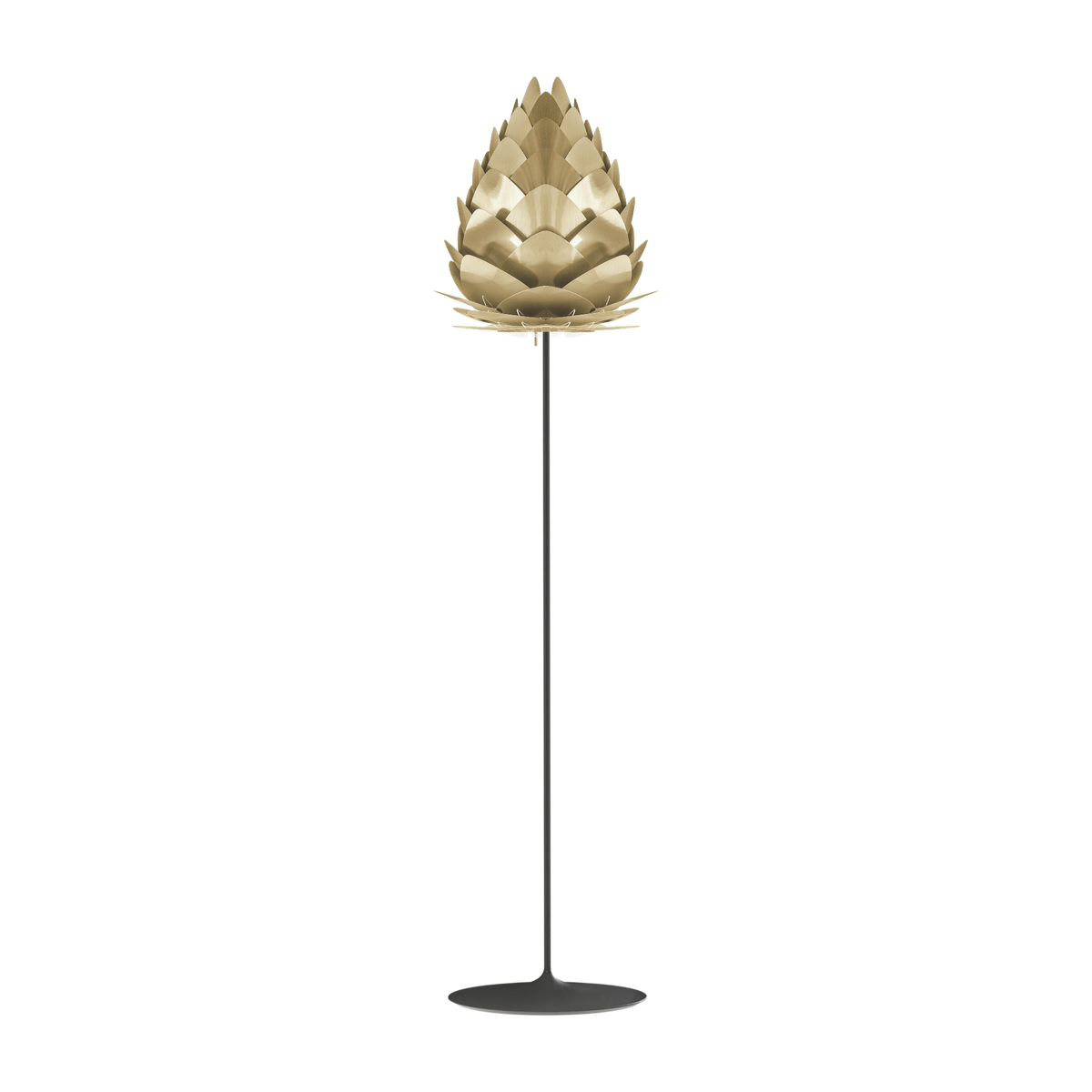 UMAGE Conia gulvlampe i Brushed Brass, Ø36 cm på Santé i sort