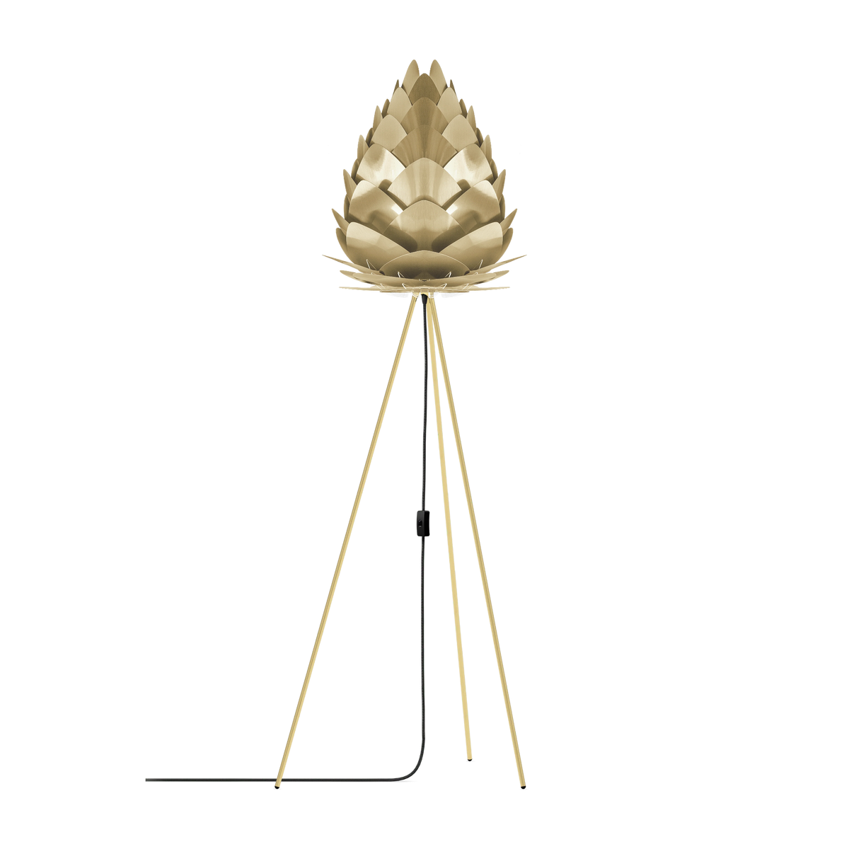 UMAGE Conia gulvlampe i Brushed Brass, Ø36 cm på Tripod floor i messing
