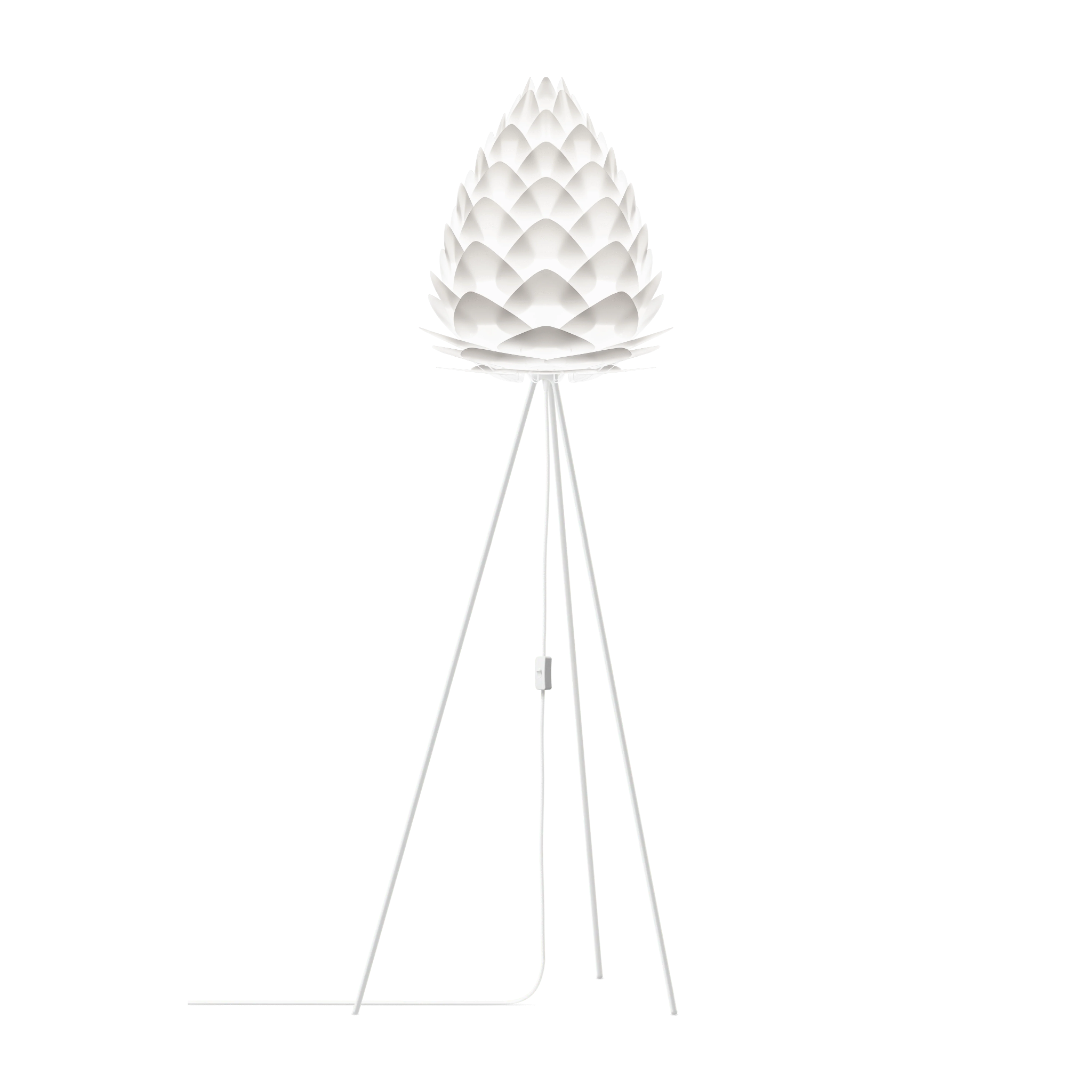 UMAGE Conia gulvlampe i Pearl White, Ø36 cm på Tripod floor i hvid