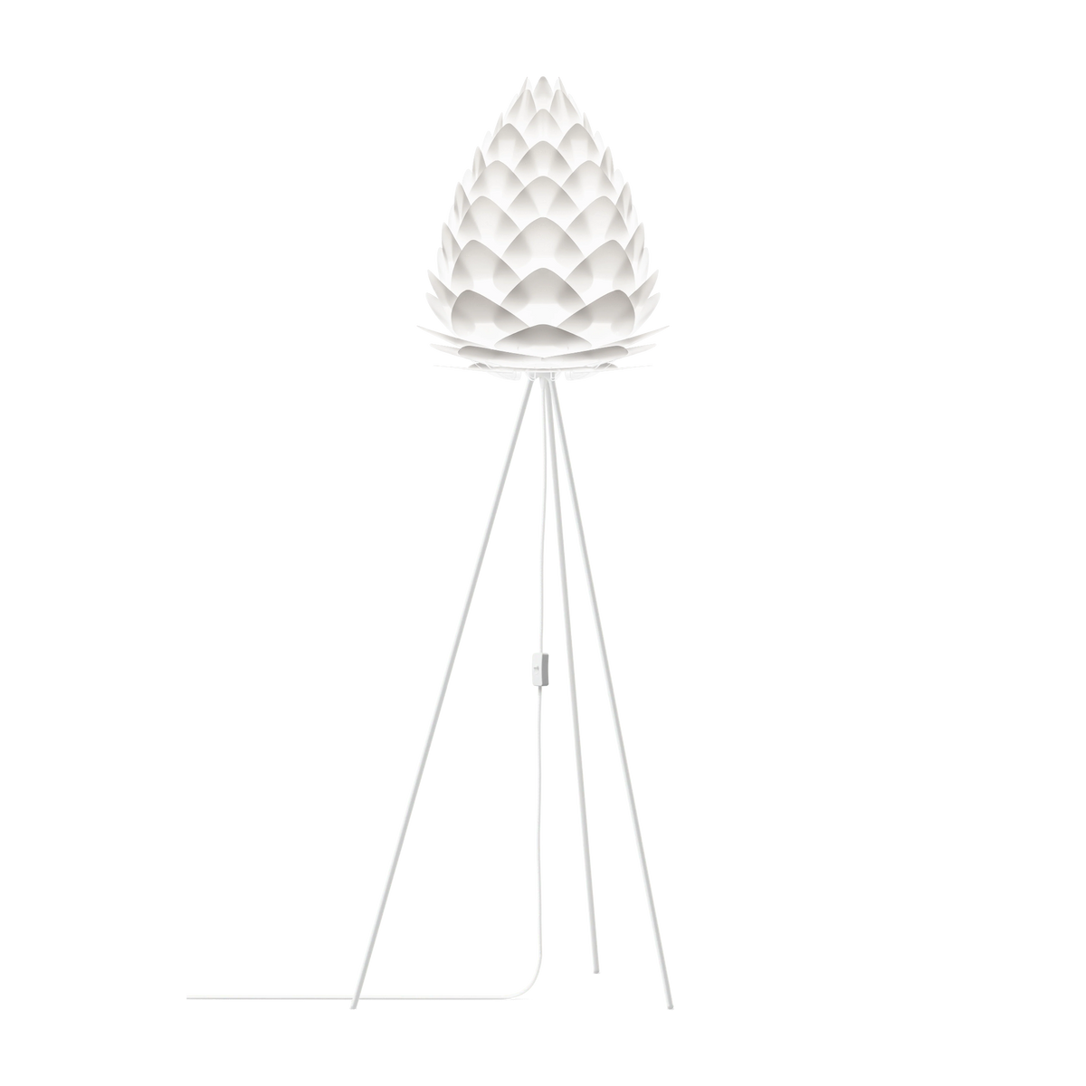 UMAGE Conia gulvlampe i Pearl White, Ø36 cm på Tripod floor i hvid