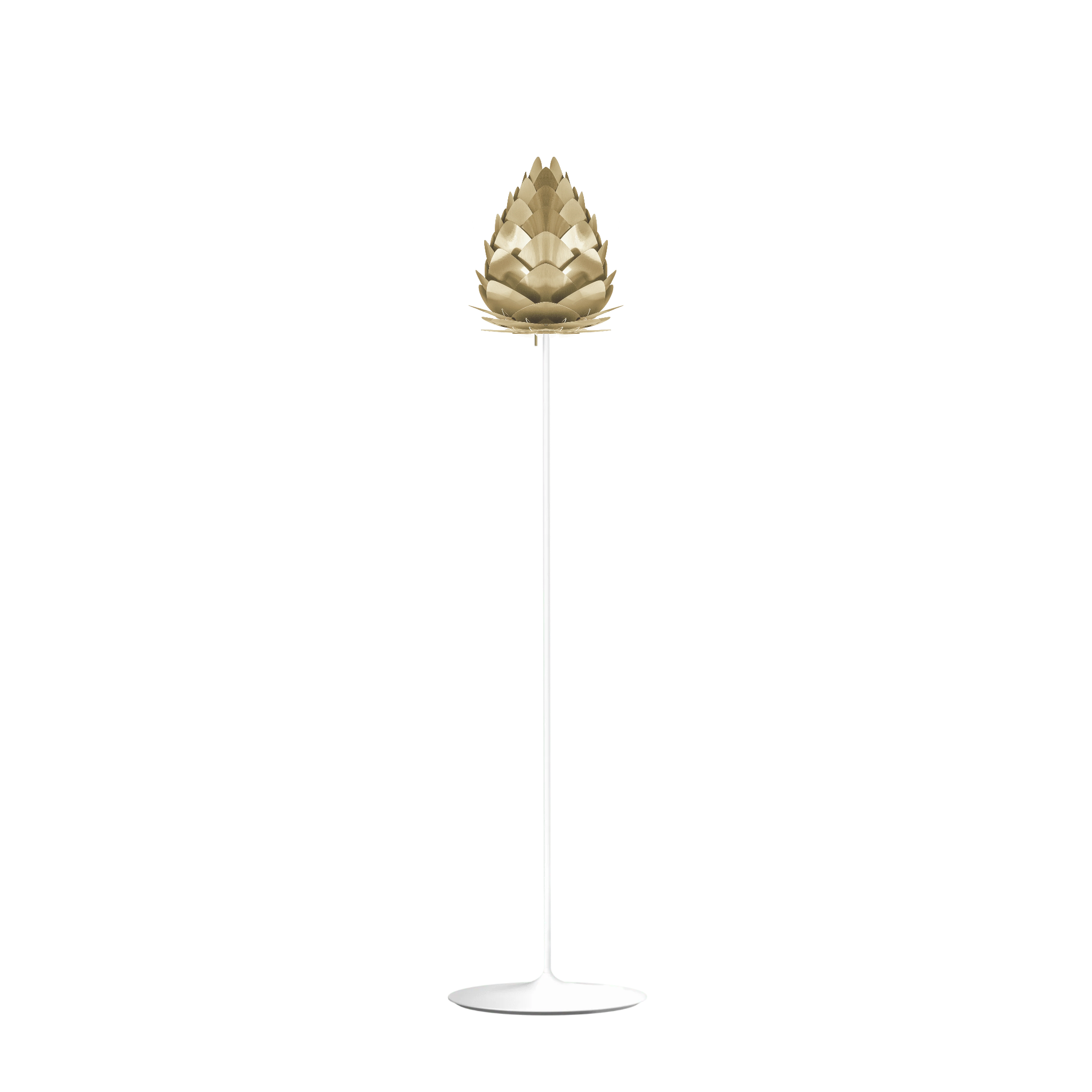 UMAGE Conia gulvlampe i Brushed Brass, Ø28 cm på Santé i hvid