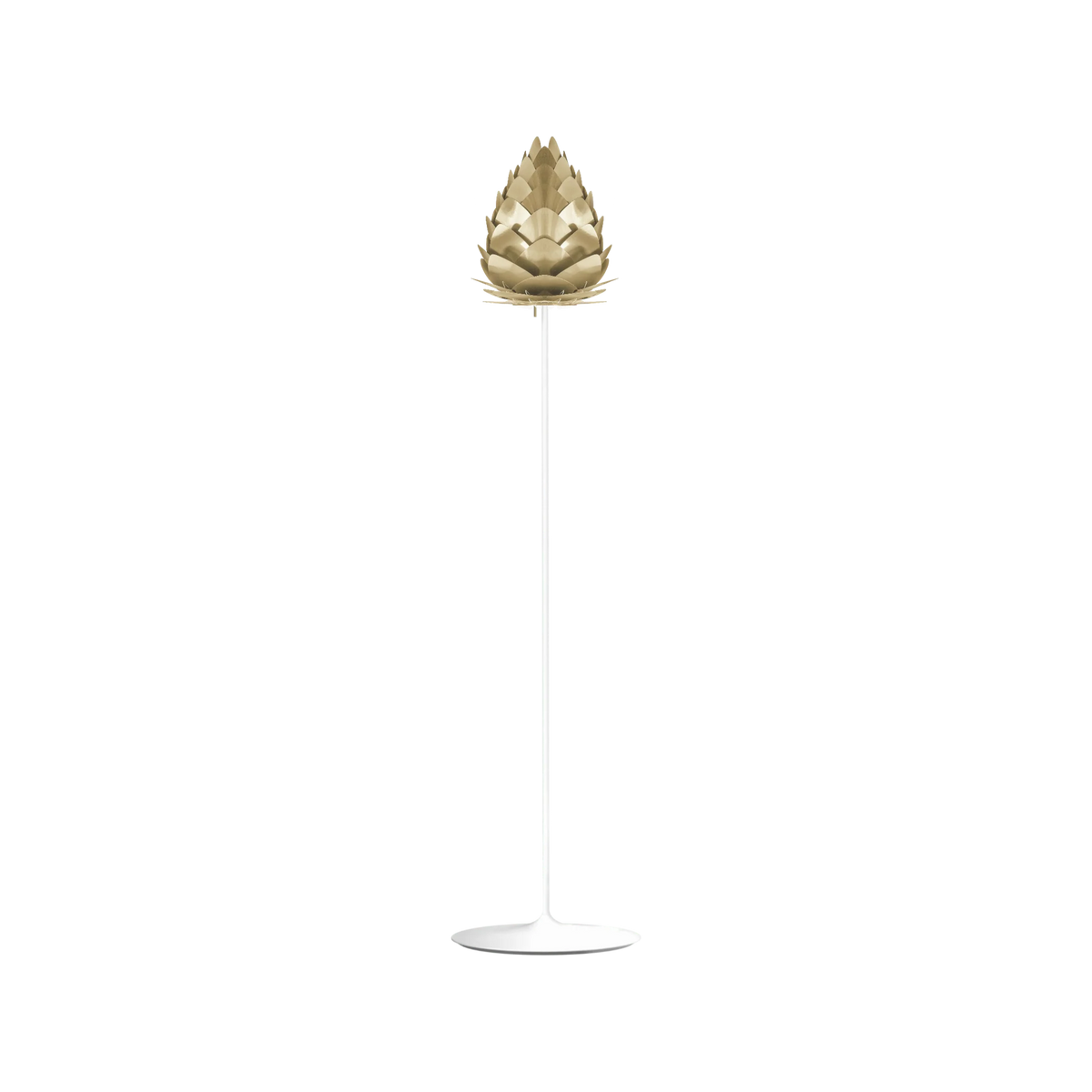 UMAGE Conia gulvlampe i Brushed Brass, Ø28 cm på Santé i hvid