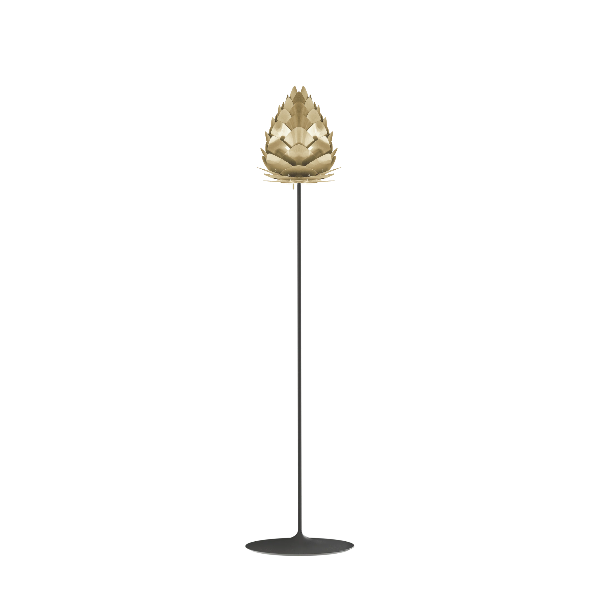 UMAGE Conia gulvlampe i Brushed Brass, Ø28 cm på Santé i sort