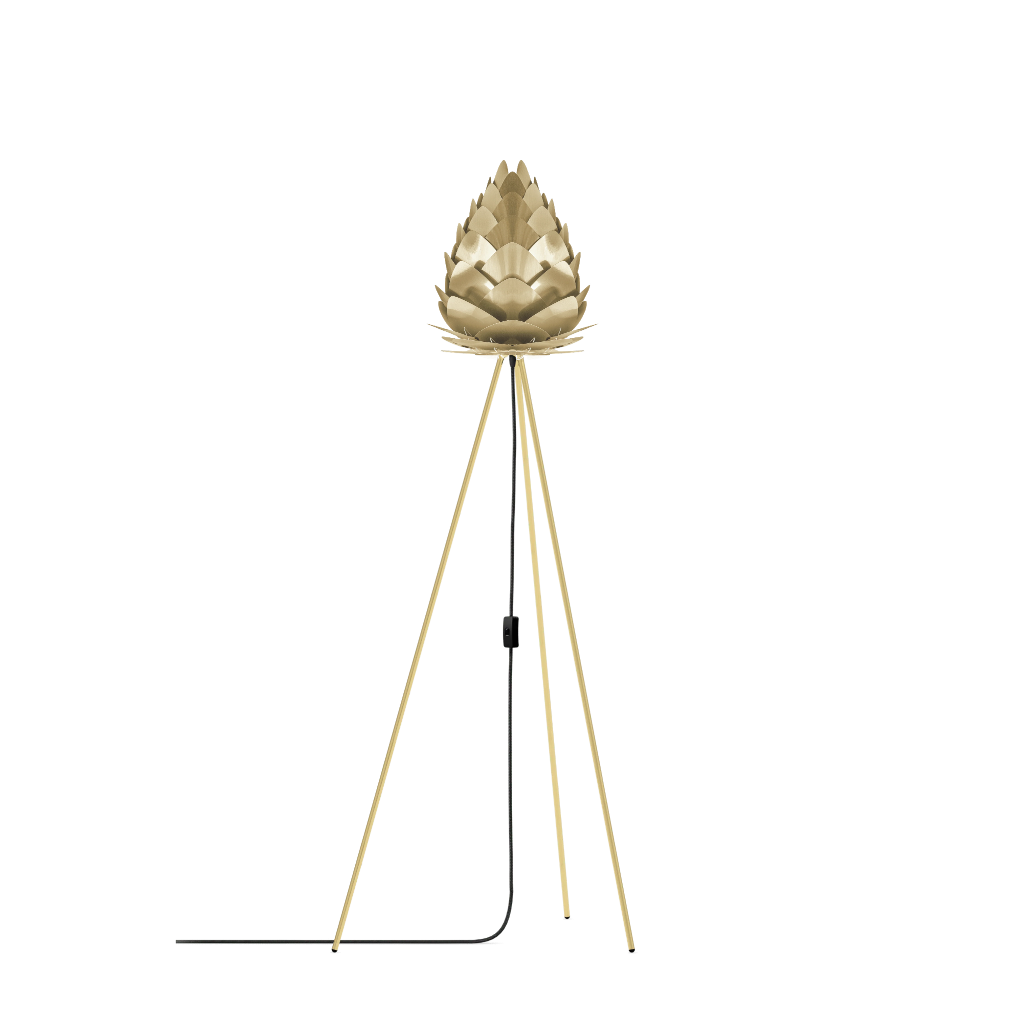 UMAGE Conia gulvlampe i Brushed Brass, Ø28 cm på Tripod floor i messing