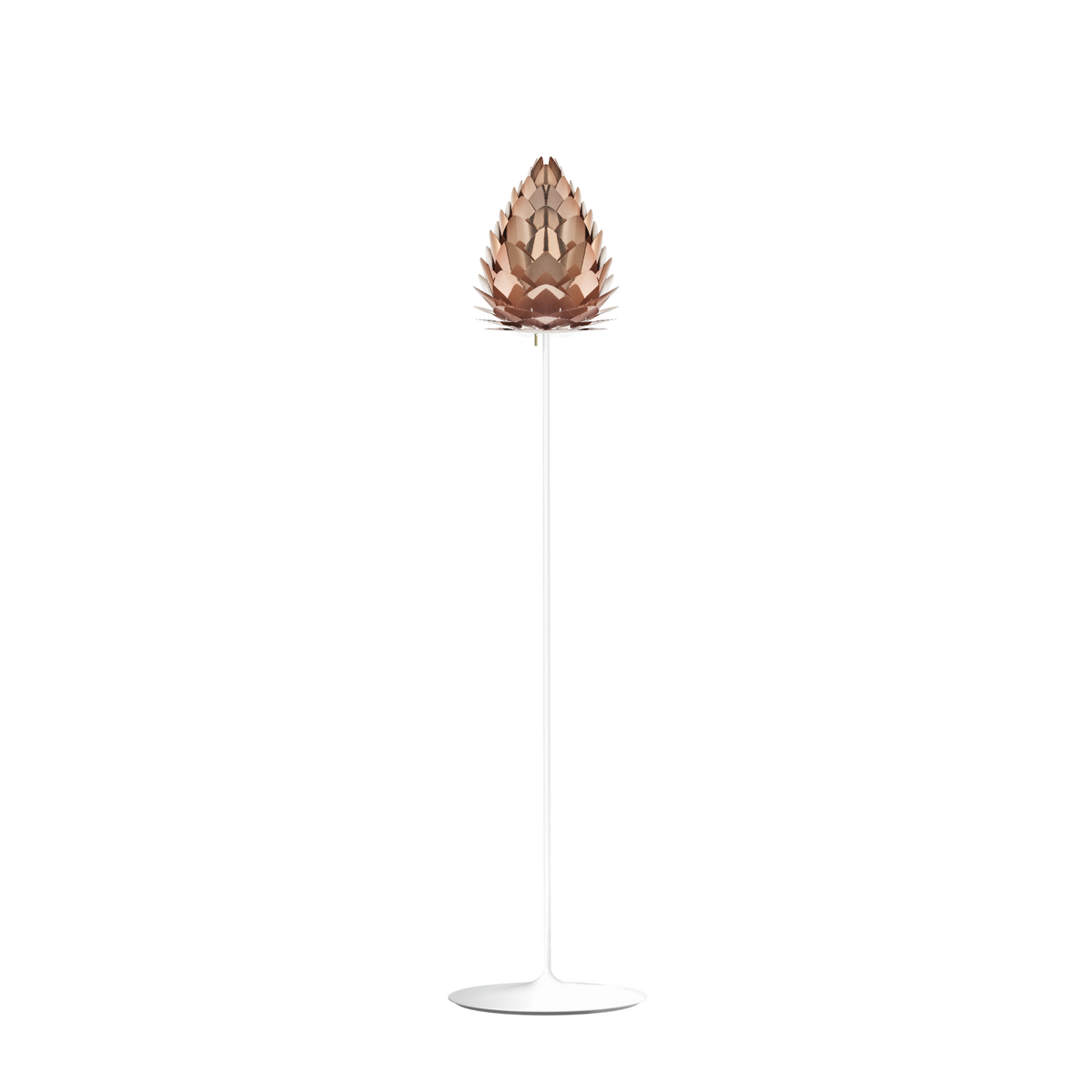 UMAGE Conia gulvlampe i Brushed Copper, Ø28 cm på Santé i hvid