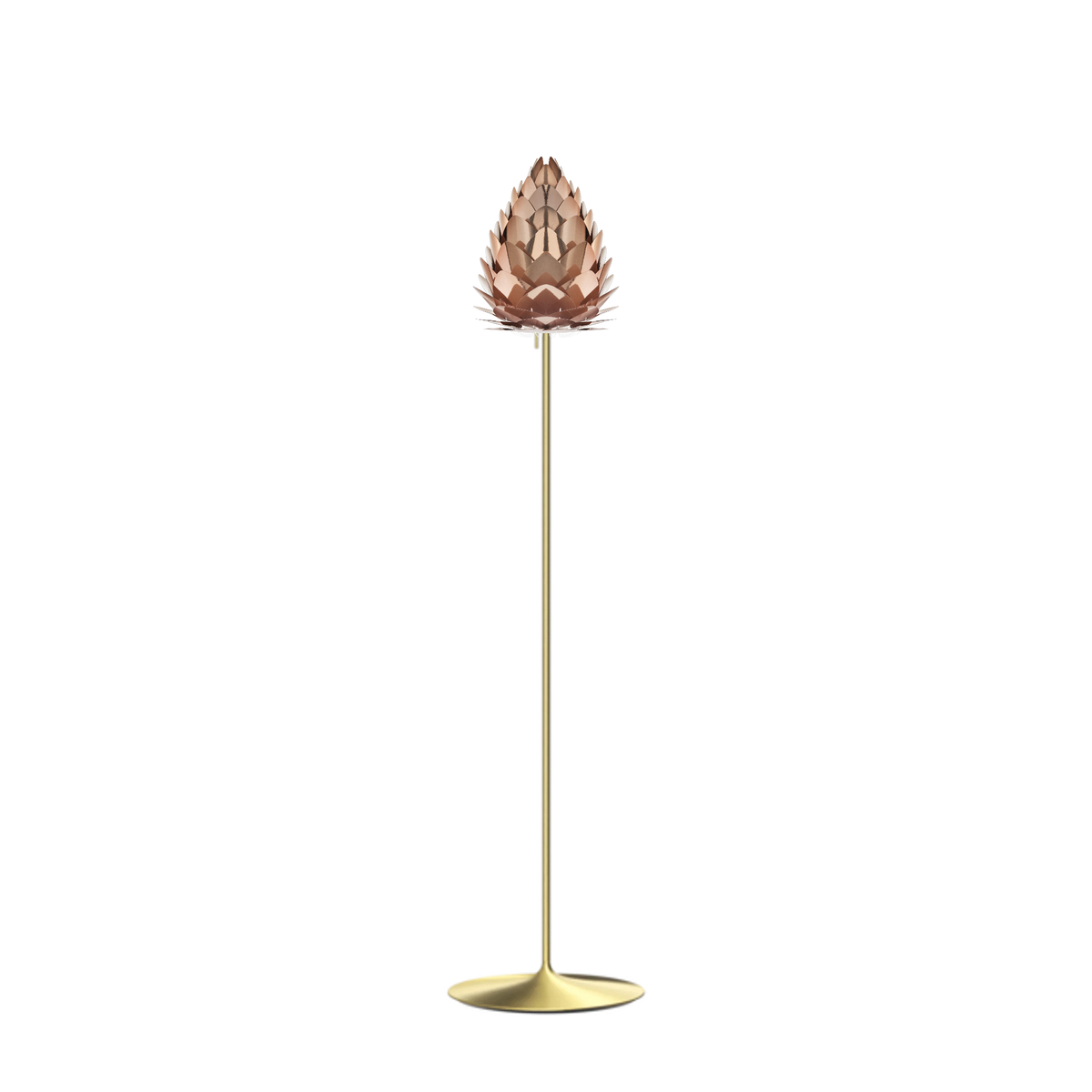 UMAGE Conia gulvlampe i Brushed Copper, Ø28 cm på Santé i messing
