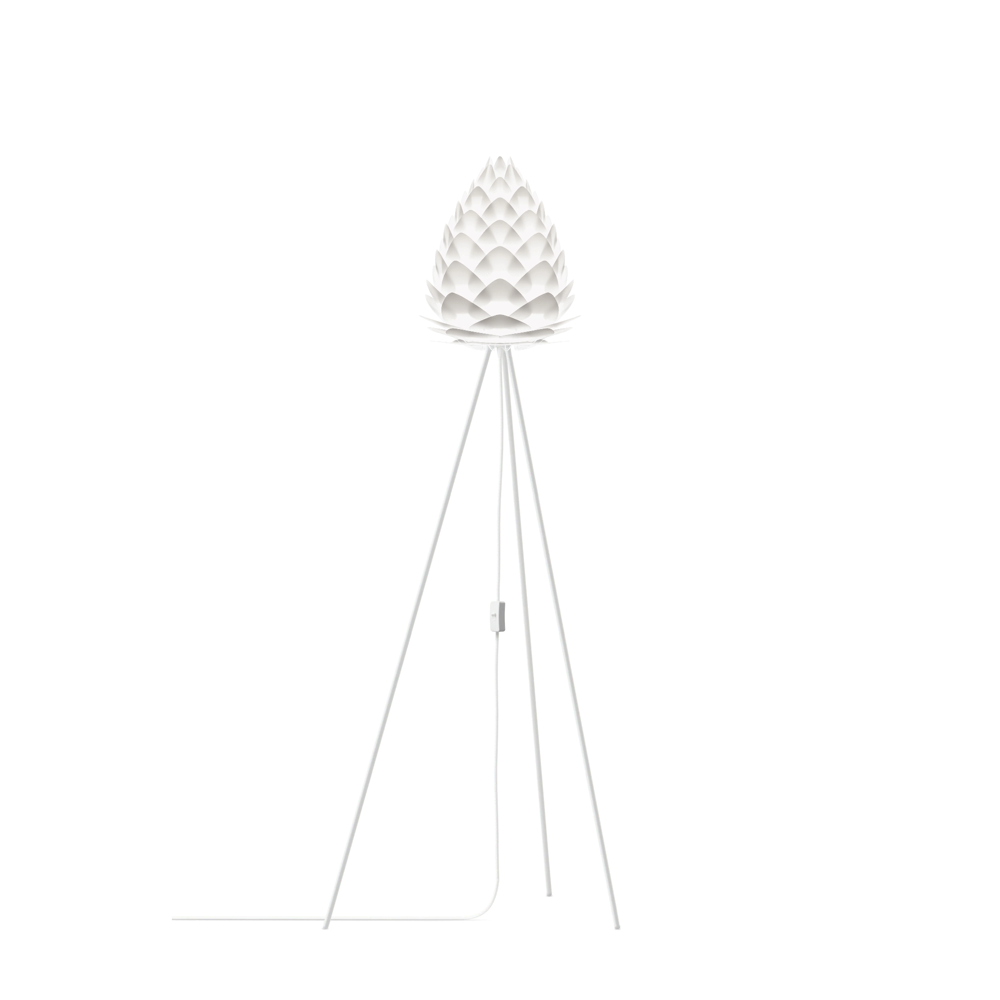 UMAGE Conia gulvlampe i Pearl White, Ø28 cm på Tripod floor i hvid