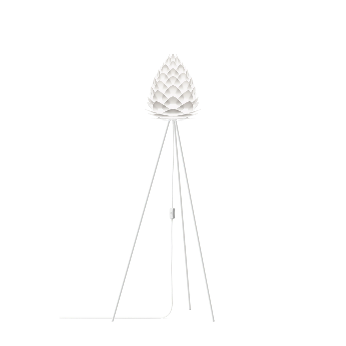 UMAGE Conia gulvlampe i Pearl White, Ø28 cm på Tripod floor i hvid