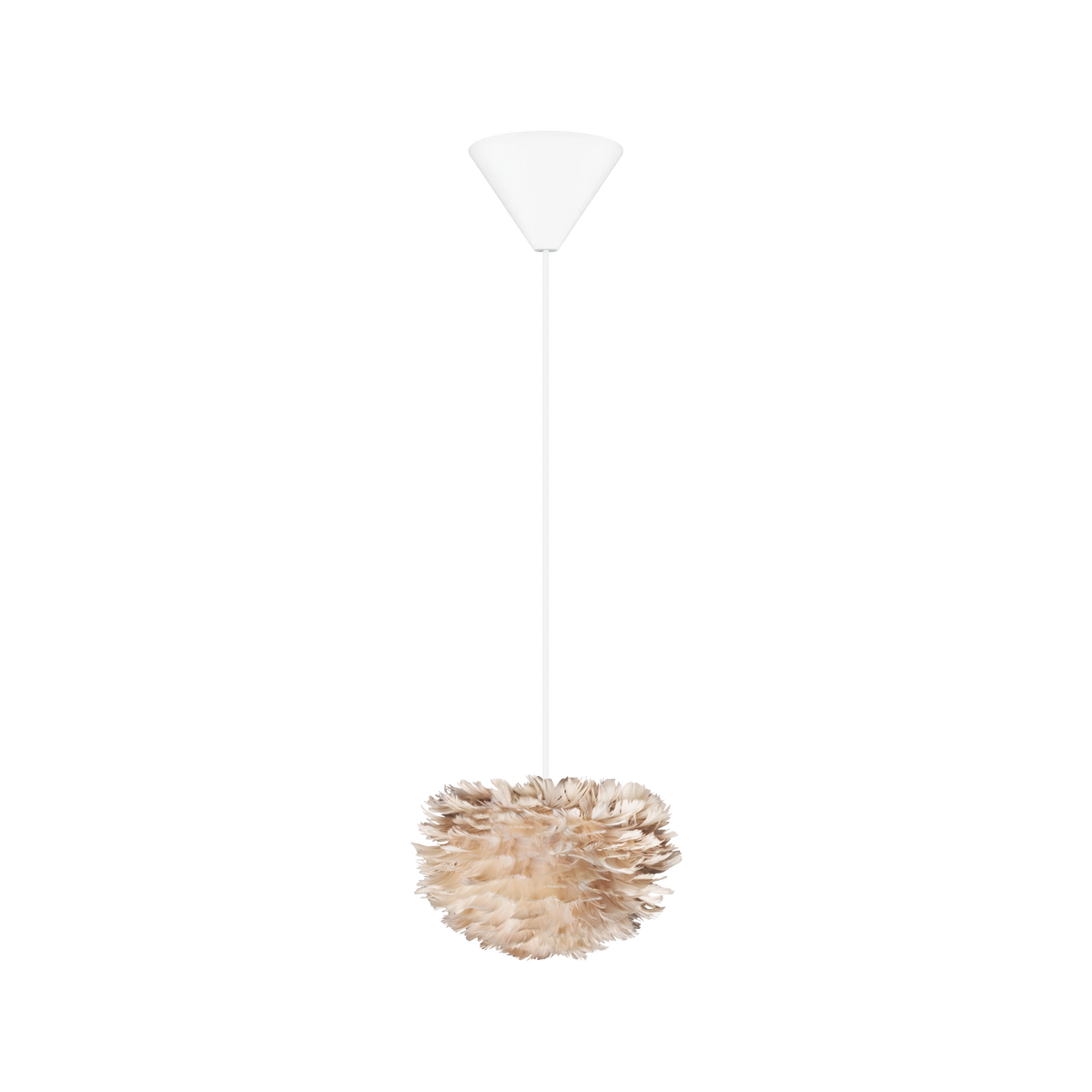 UMAGE Eos pendel i Light Brown, Ø22 cm med Cord Set i hvid