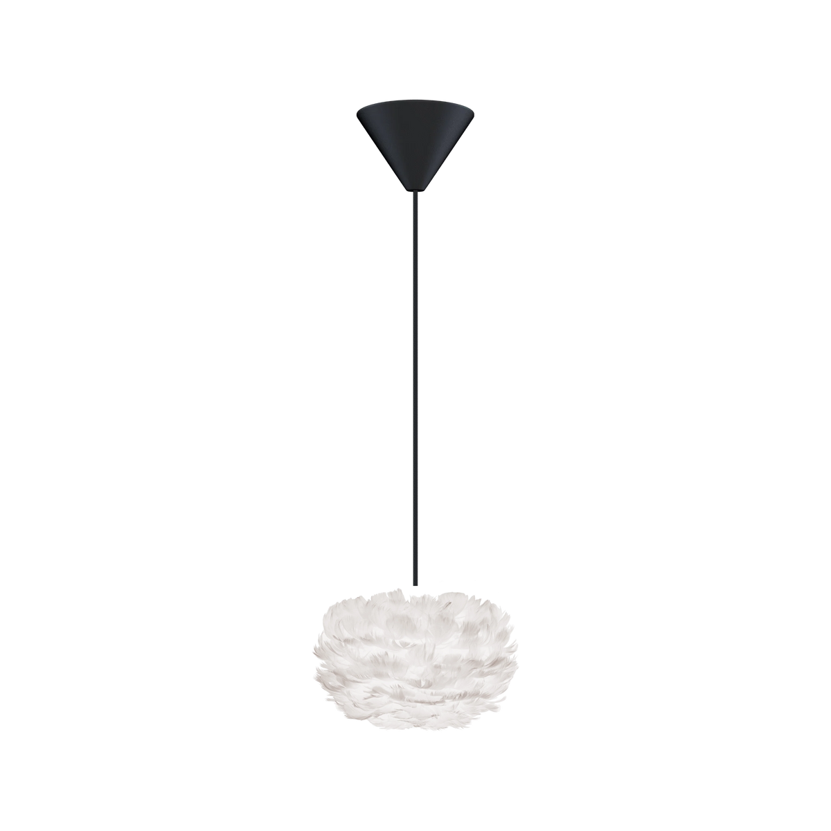 UMAGE Eos pendel i White, Ø22 cm med Cord Set i sort